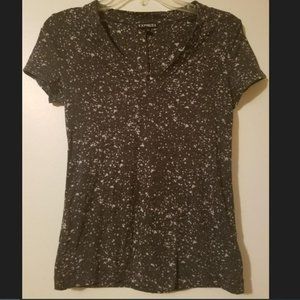 Express space dot v-neck top XS